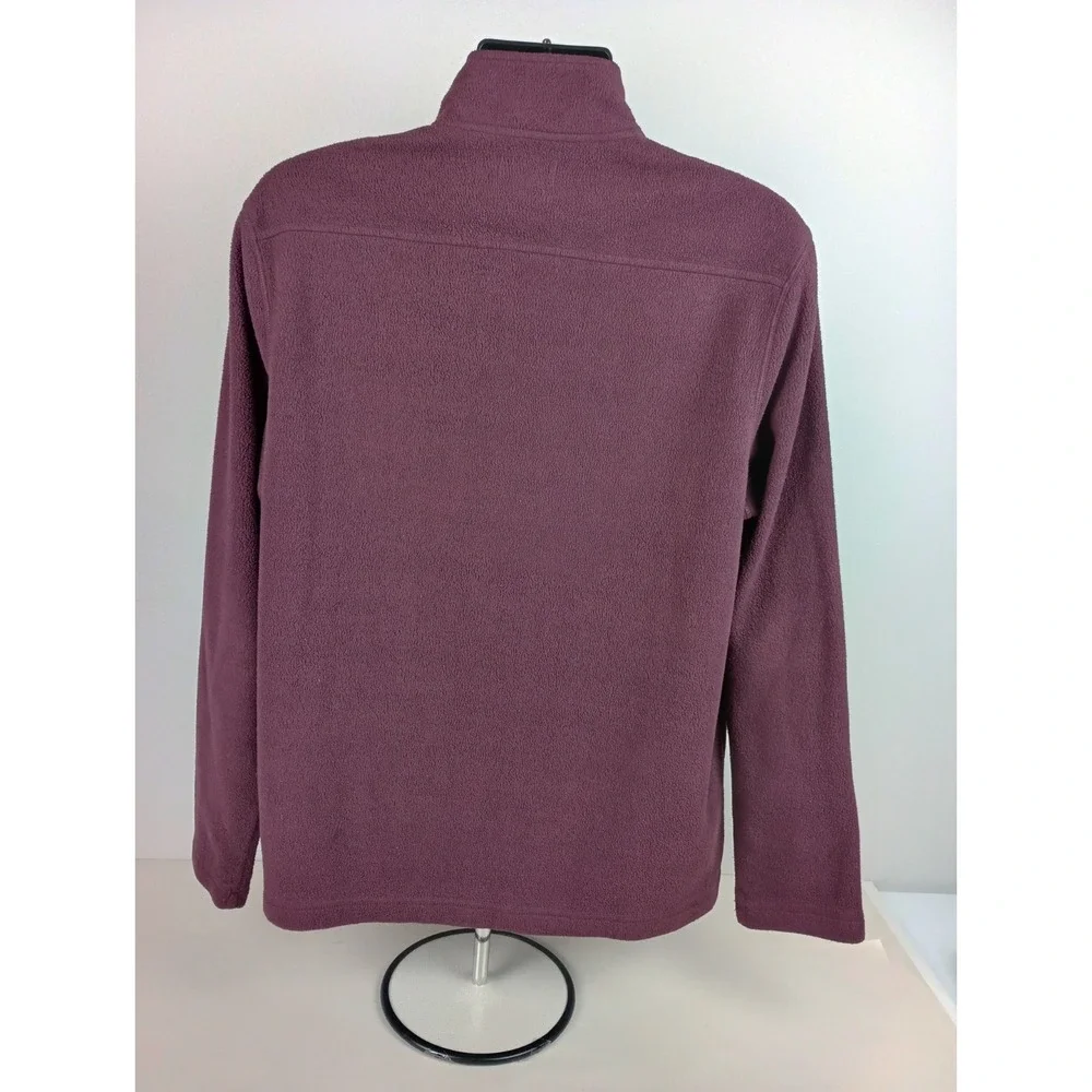 Croft & Barrow Men's L Dark Purple 1/4 Zip Mock Neck Long Sleeve Fleece Pullover